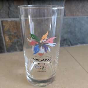 Nagano 1998 Olympic Glass with Multicolor Design